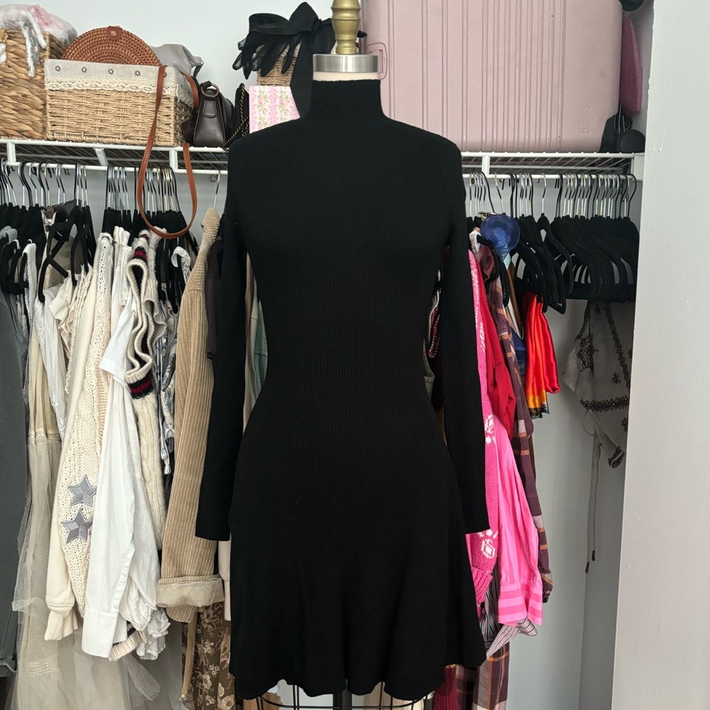 Black knit dress
